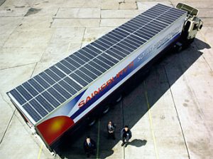 Fig. 1 - Sainsbury truck with solar powered refrigeration.