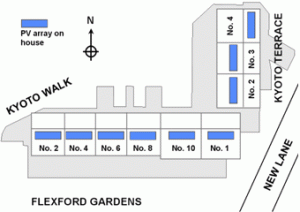 Fig. 4 - Map of the 9 eco-homes in Havant.